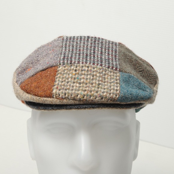 L.L.Bean Hat Cap Fitted Mens Medium Multi Tweed Patchwork Hanna Hats Ireland - Picture 2 of 10